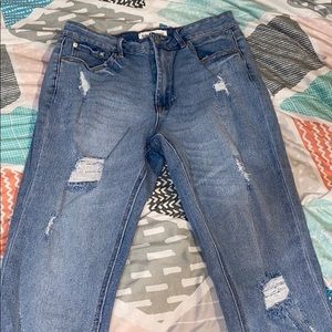 light colored denim jeans